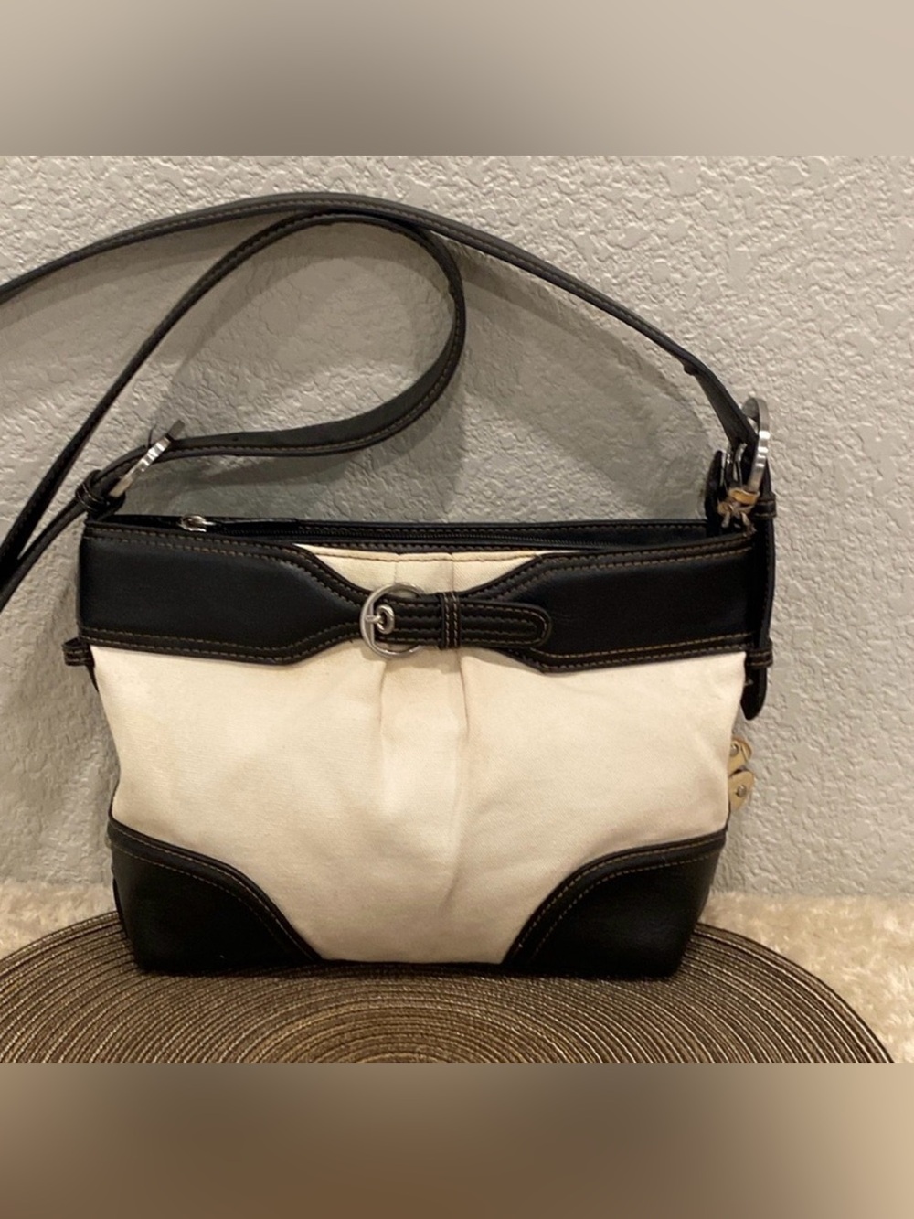 Etienne Aigner Vintage Canvas Leather Shoulder Bag